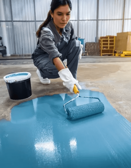 Professional floor coating application by FloorFusion